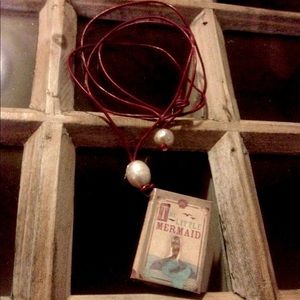 Little Mermaid Leather and Pearl Necklace